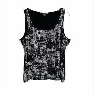 🟢Peter Nygard Top Tank Black Jersey Sequins XL